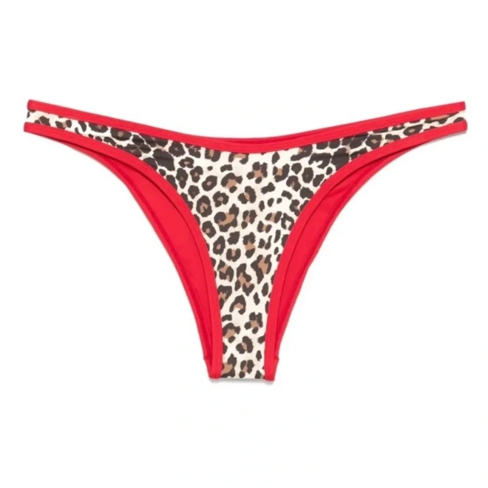 New! Frankie's Bikinis Dove Leopard Print Bikini Bottom 1004